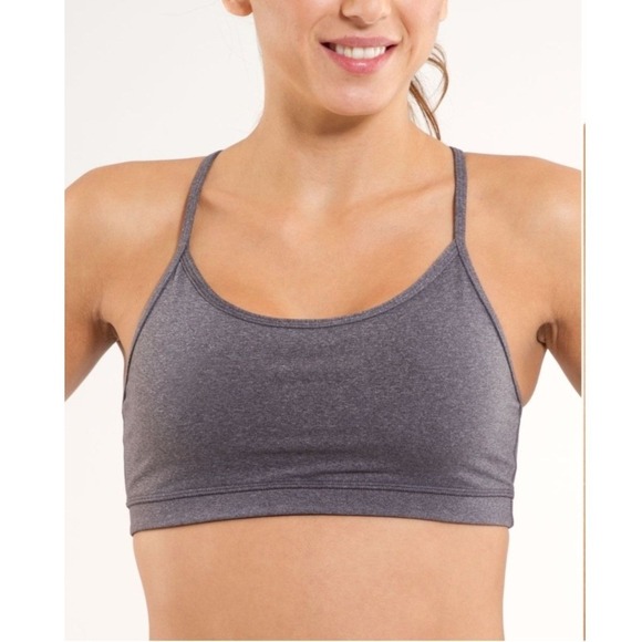 lululemon athletica Other - Lululemon Women's Heathered Coal Flow Y Bra IV Sports Bra Size 2